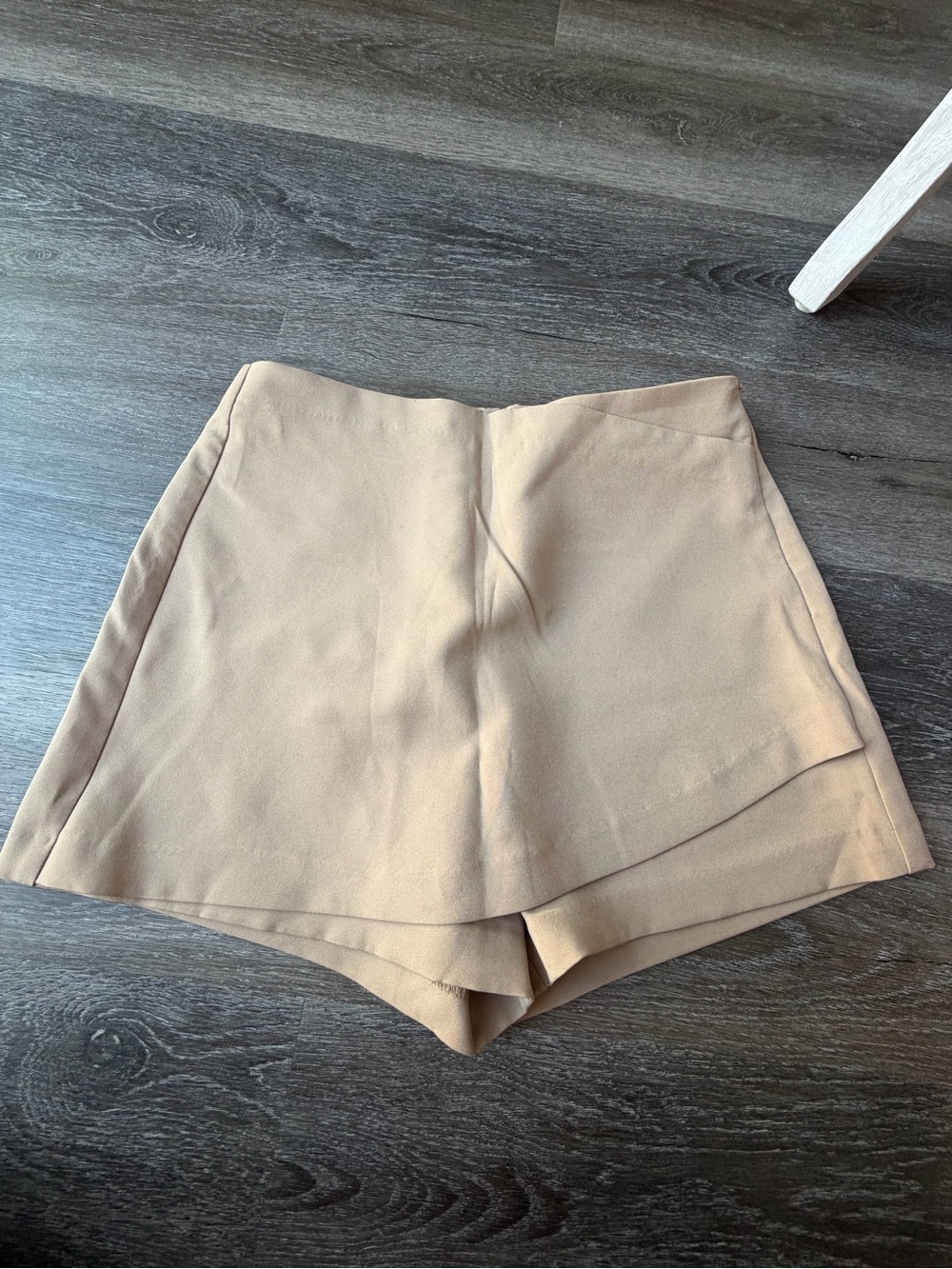 Love Tree Taupe Wrap-Front Skort Shorts